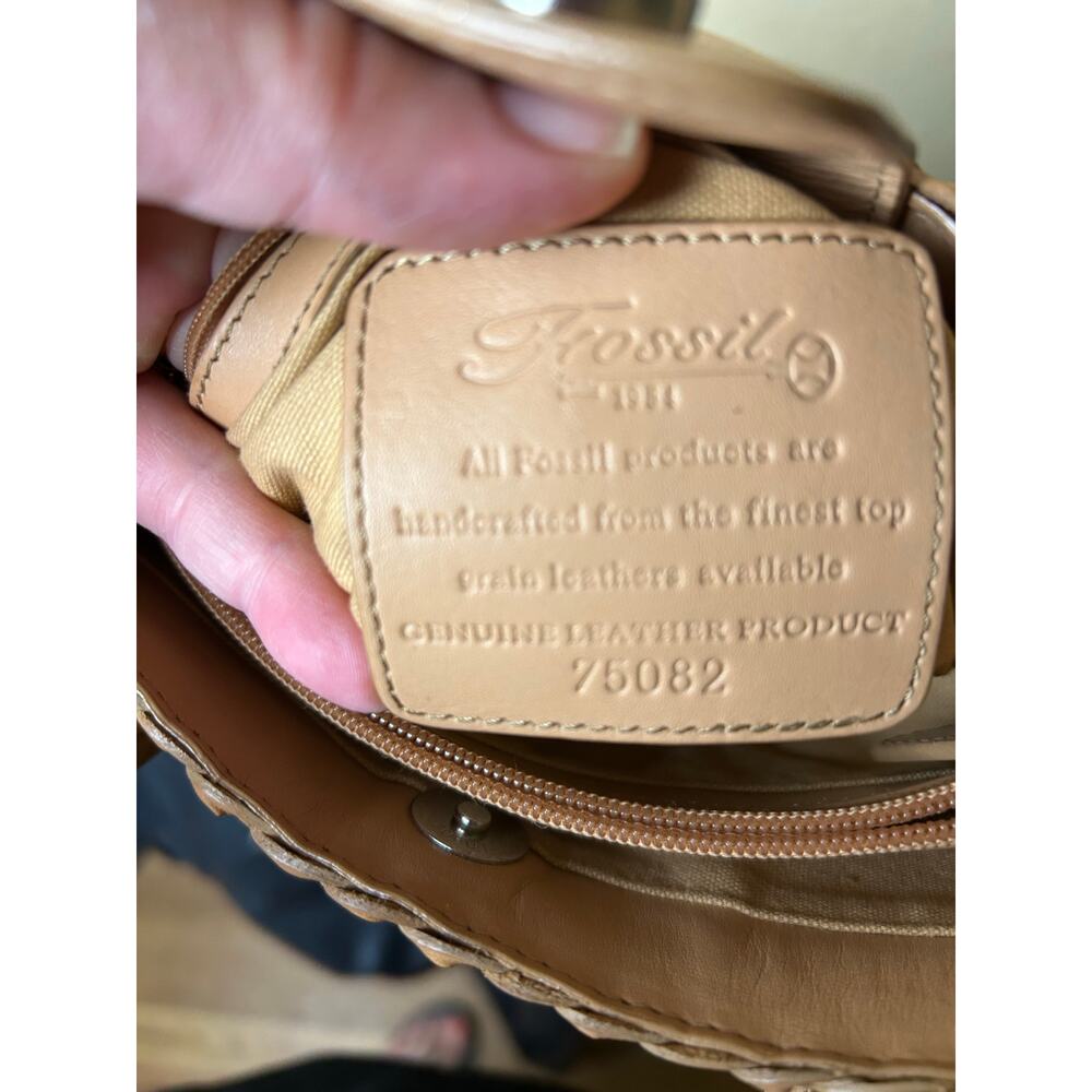Vintage Fossil Bag Woven Leather Multi Earth Tones Y2K‎ - Picture 5 of 8